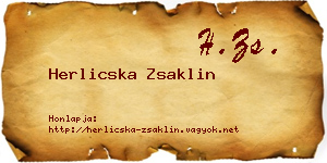 Herlicska Zsaklin névjegykártya